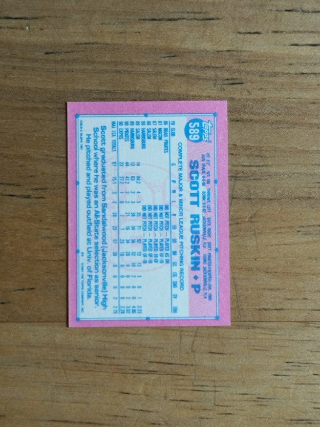 1991 Topps Micro #589 Scott Ruskin
