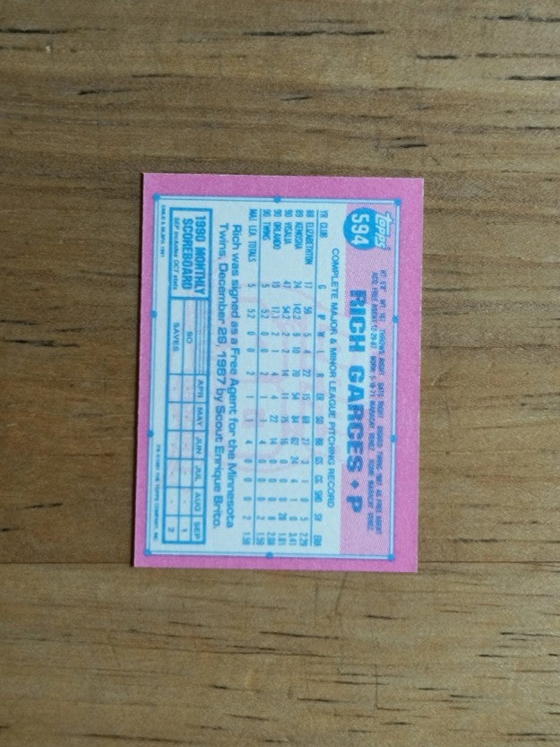 1991 Topps Micro #594 Rich Garces RC