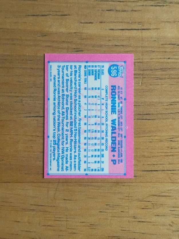 1991 Topps Micro #596 Ronnie Walden RC
