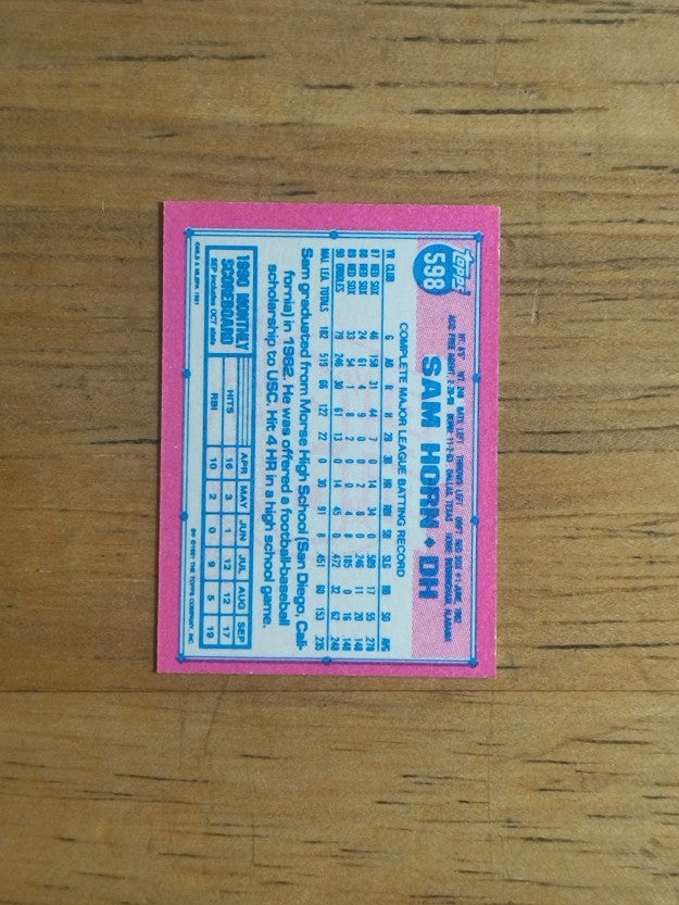 1991 Topps Micro #598 Sam Horn