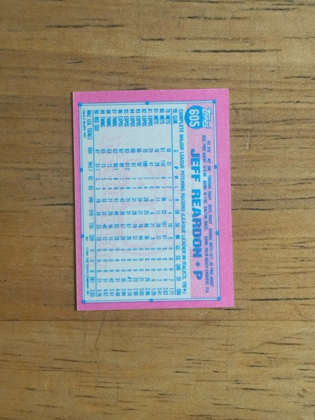 1991 Topps Micro #605 Jeff Reardon