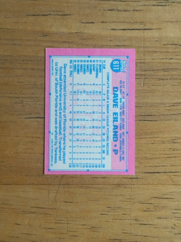 1991 Topps Micro #611 Dave Eiland