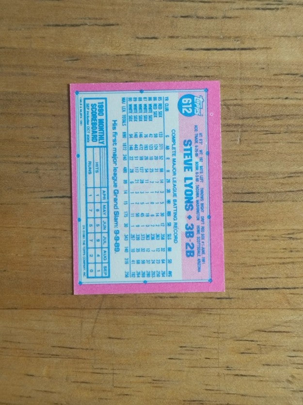 1991 Topps Micro #612 Steve Lyons