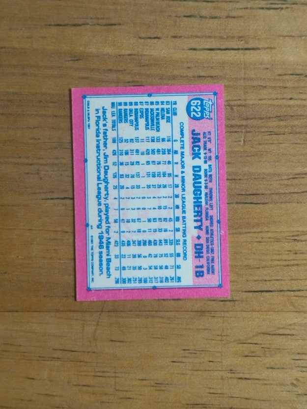 1991 Topps Micro #622 Jack Daugherty