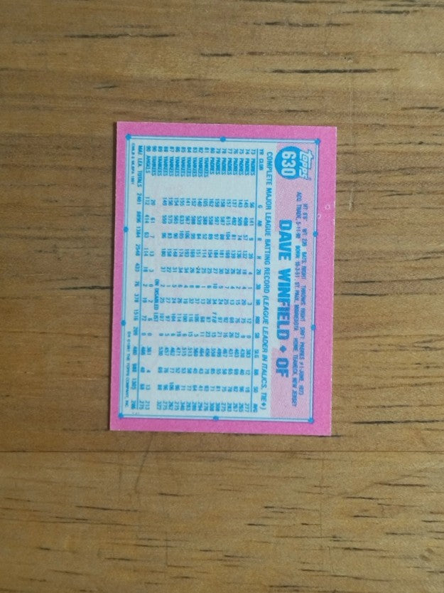 1991 Topps Micro #630 Dave Winfield