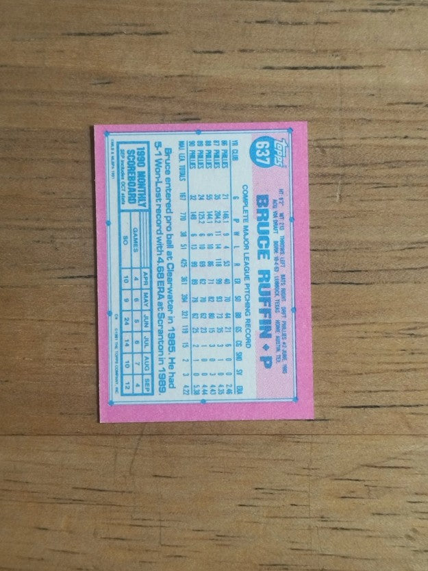 1991 Topps Micro #637 Bruce Ruffin