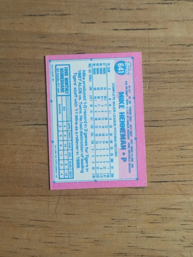 1991 Topps Micro #641 Mike Henneman
