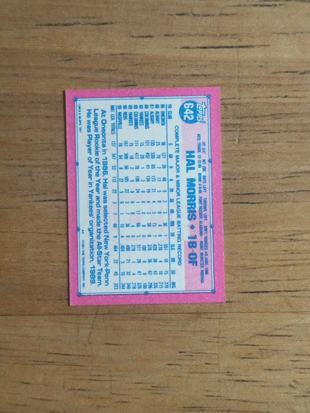 1991 Topps Micro #642 Hal Morris