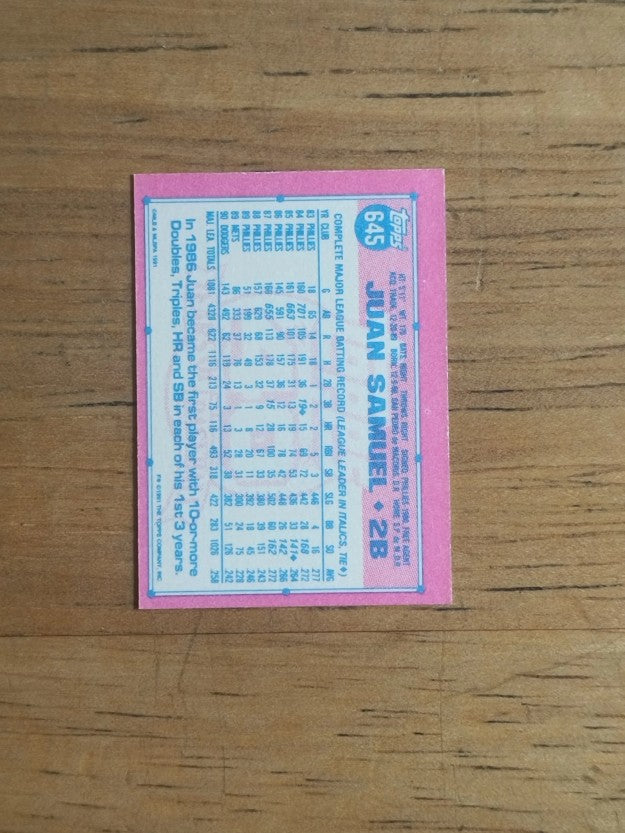 1991 Topps Micro #645 Juan Samuel