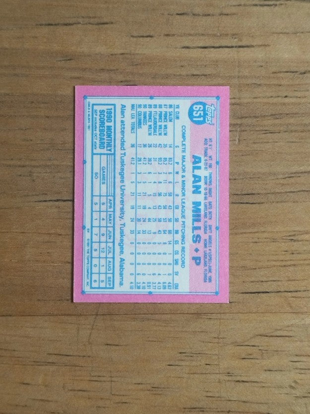 1991 Topps Micro #651 Alan Mills