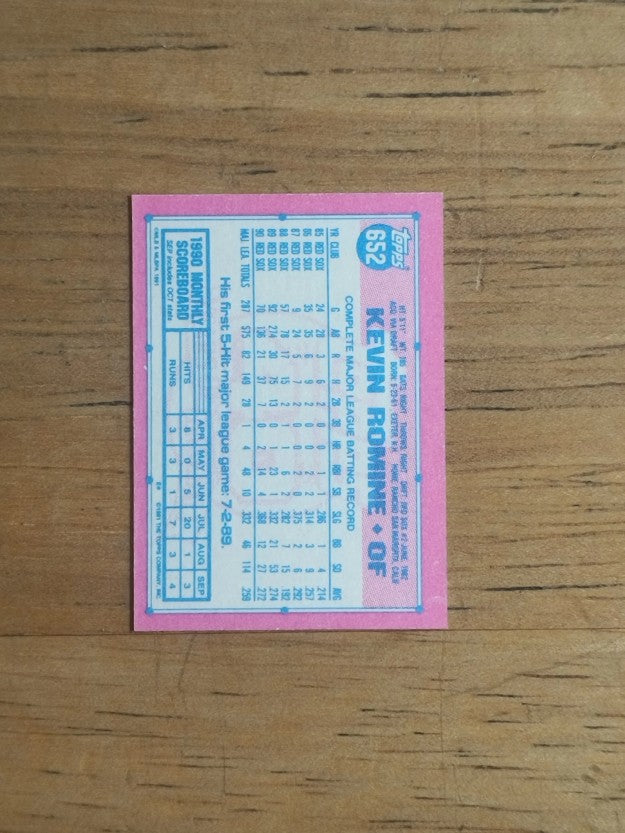 1991 Topps Micro #652 Kevin Romine