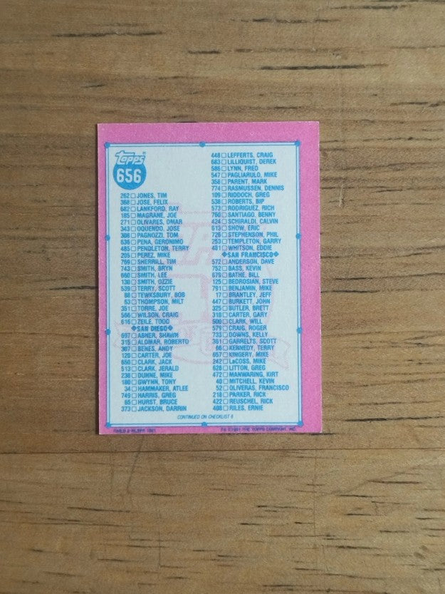 1991 Topps Micro #656 Checklist 5