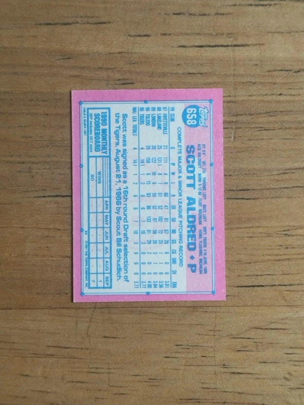 1991 Topps Micro #658 Scott Aldred