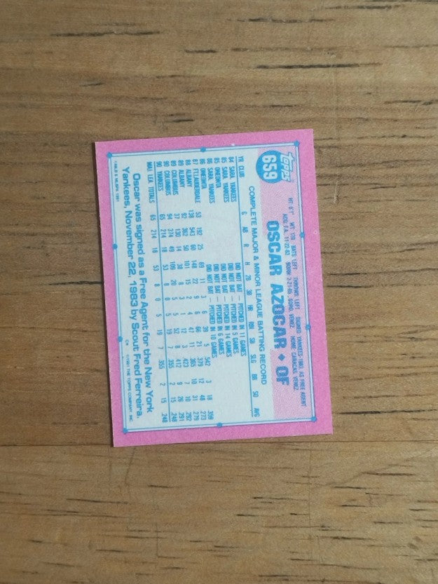 1991 Topps Micro #659 Oscar Azocar