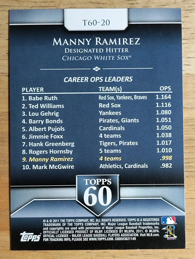 2011 Topps 60 #20 Manny Ramirez