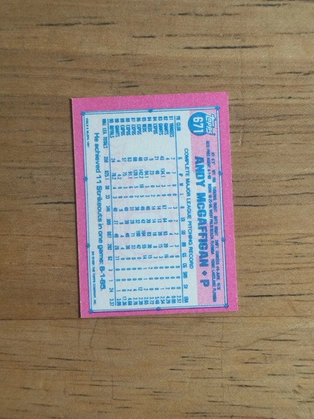1991 Topps Micro #671 Andy McGaffigan