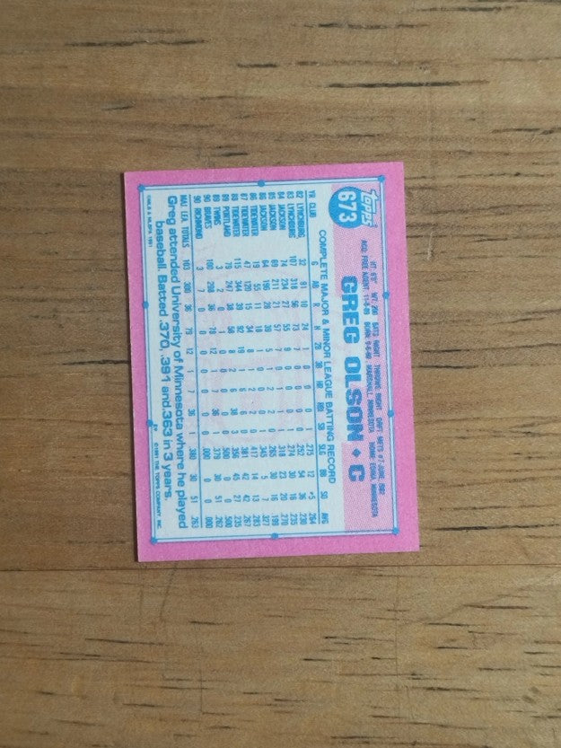 1991 Topps Micro #673 Greg Olson