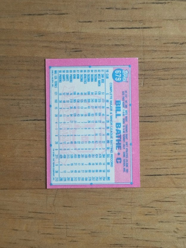 1991 Topps Micro #679 Bill Bathe