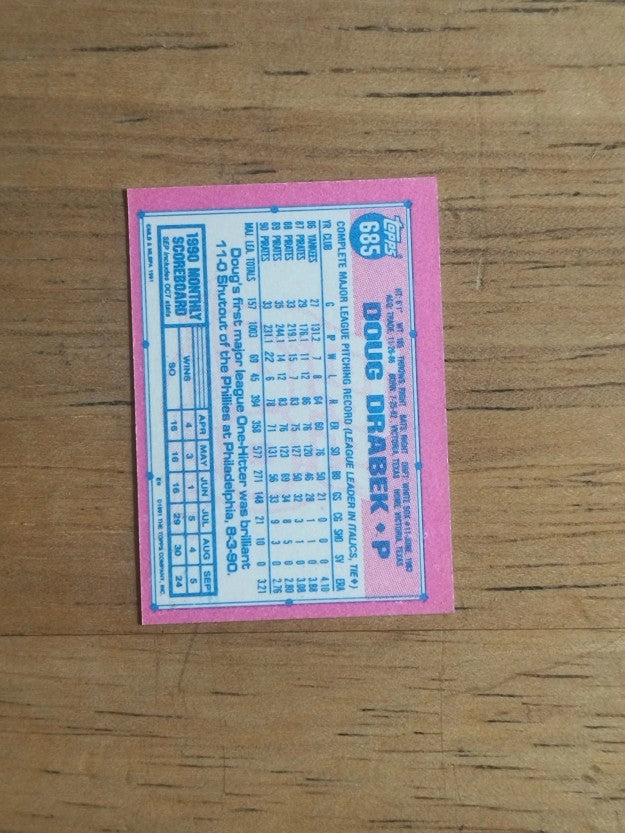 1991 Topps Micro #685 Doug Drabek