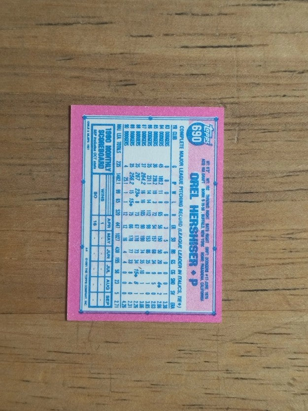 1991 Topps Micro #690 Orel Hershiser