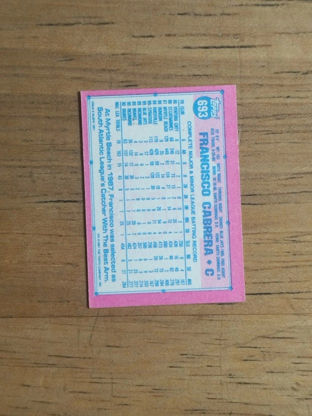 1991 Topps Micro #693 Francisco Cabrera