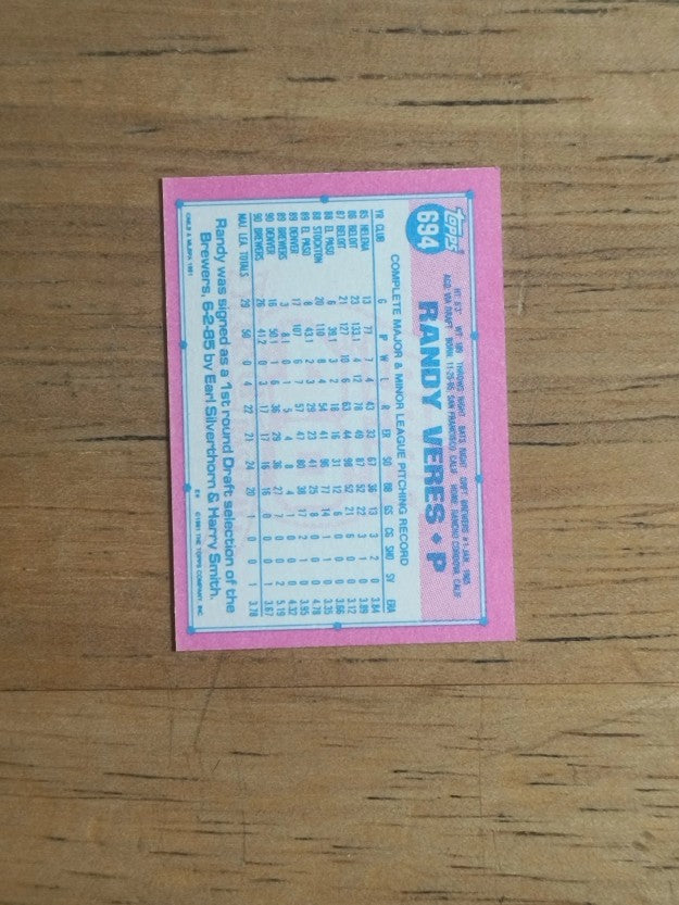 1991 Topps Micro #694 Randy Veres