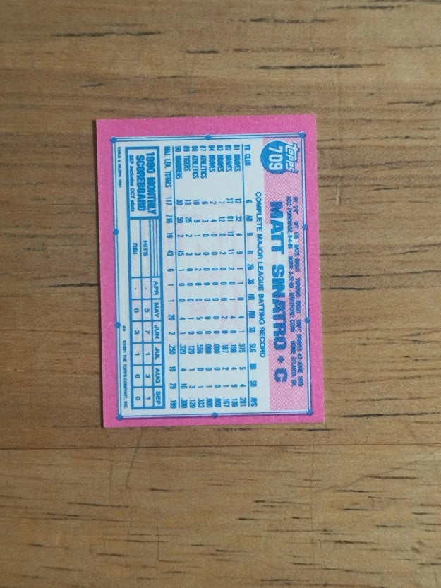 1991 Topps Micro #709 Matt Sinatro