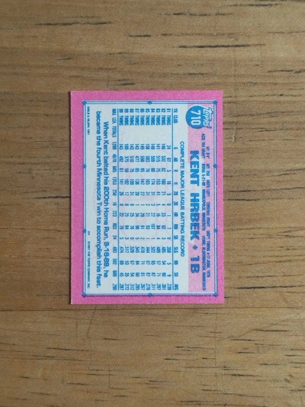 1991 Topps Micro #710 Kent Hrbek