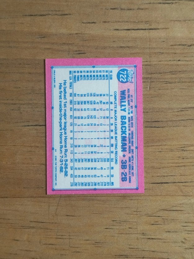 1991 Topps Micro #722 Wally Backman