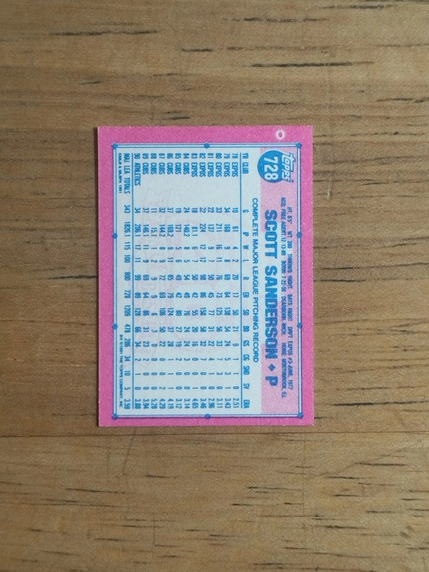 1991 Topps Micro #728 Scott Sanderson