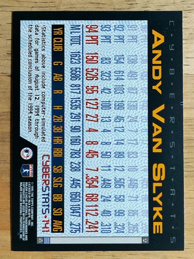 1995 Topps Cyberstats #141 Andy Van Slyke
