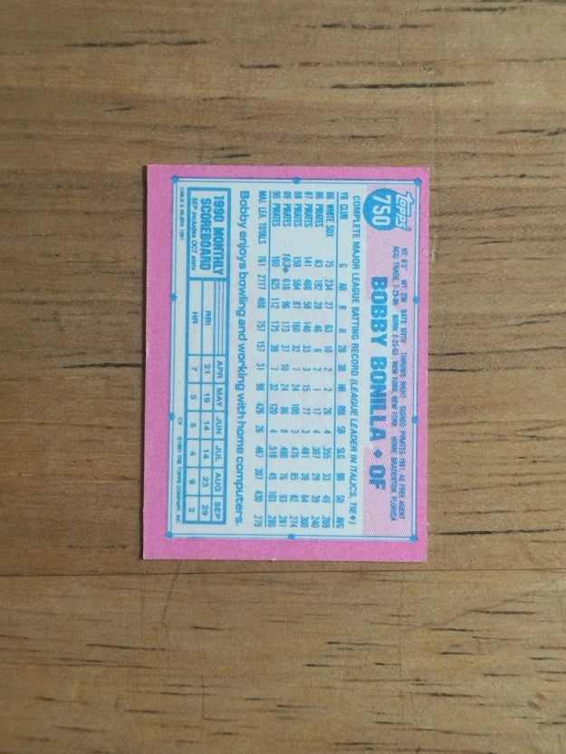 1991 Topps Micro #750 Bobby Bonilla