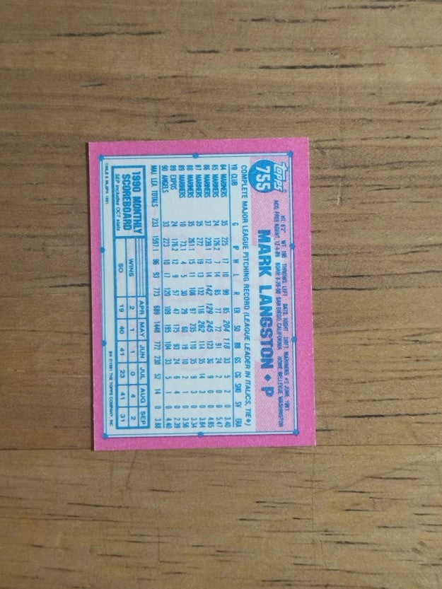1991 Topps Micro #755 Mark Langston