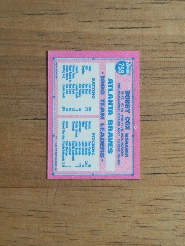 1991 Topps Micro #759 Bobby Cox MG