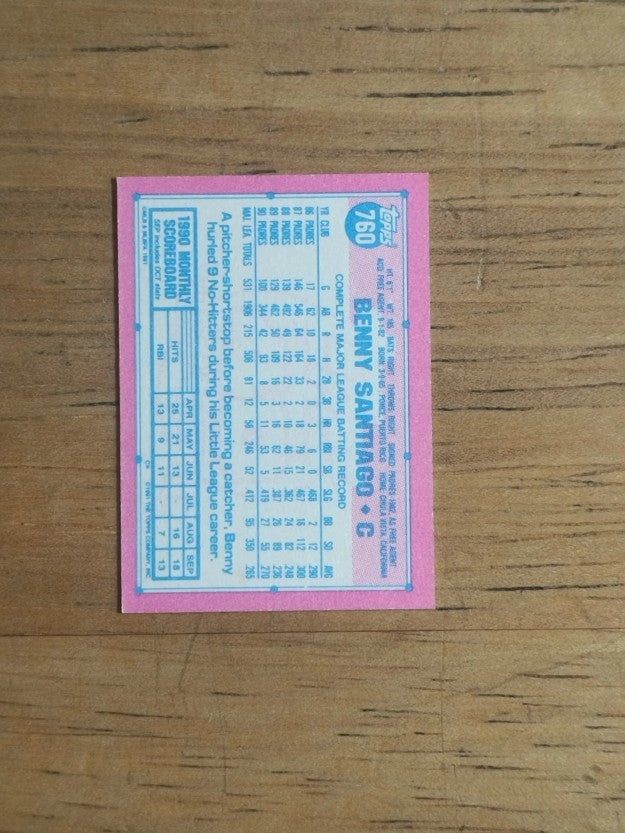 1991 Topps Micro #760 Benny Santiago