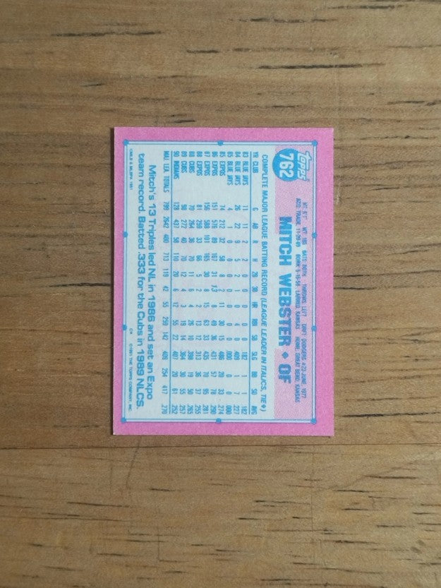 1991 Topps Micro #762 Mitch Webster