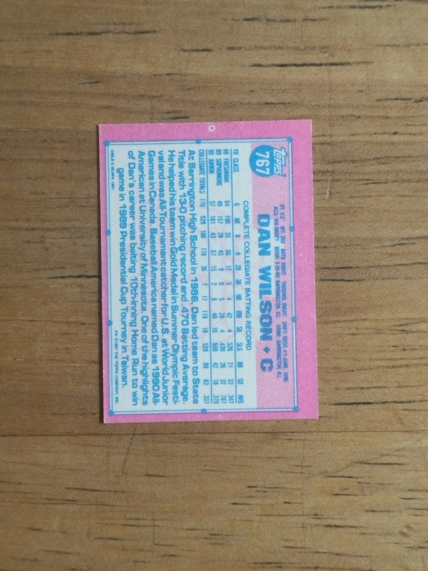 1991 Topps Micro #767 Dan Wilson RC