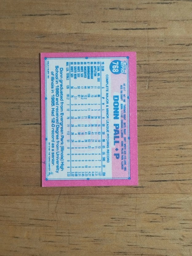 1991 Topps Micro #768 Don Pall