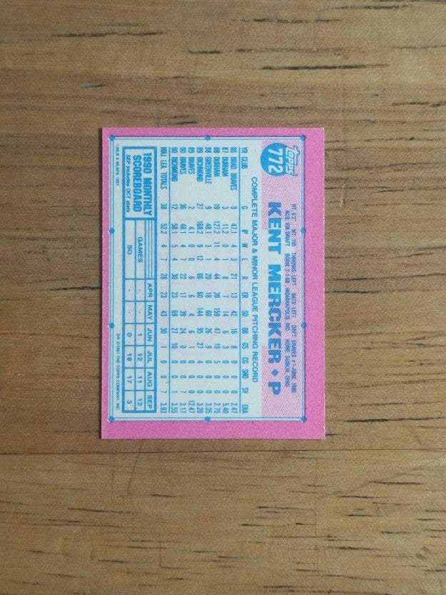 1991 Topps Micro #772 Kent Mercker