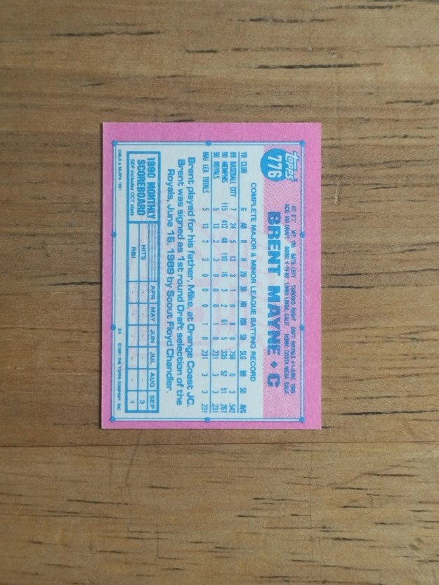 1991 Topps Micro #776 Brent Mayne
