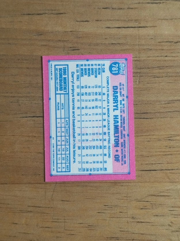 1991 Topps Micro #781 Darryl Hamilton