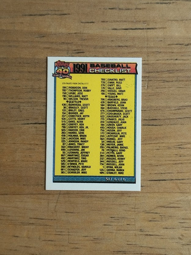1991 Topps Micro #787 Checklist 6
