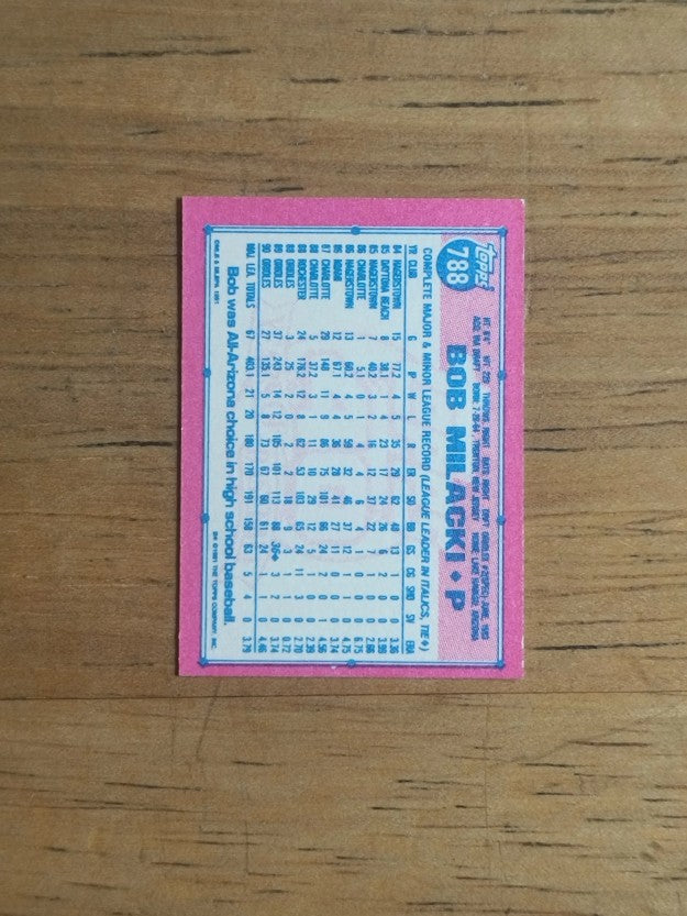 1991 Topps Micro #788 Bob Milacki