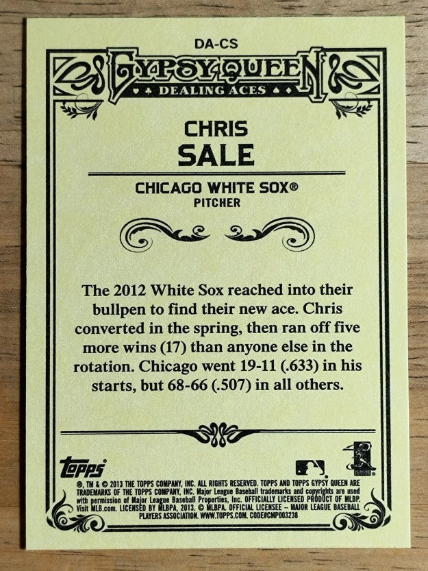 2013 Topps Gypsy Queen Dealing Aces #CS Chris Sale