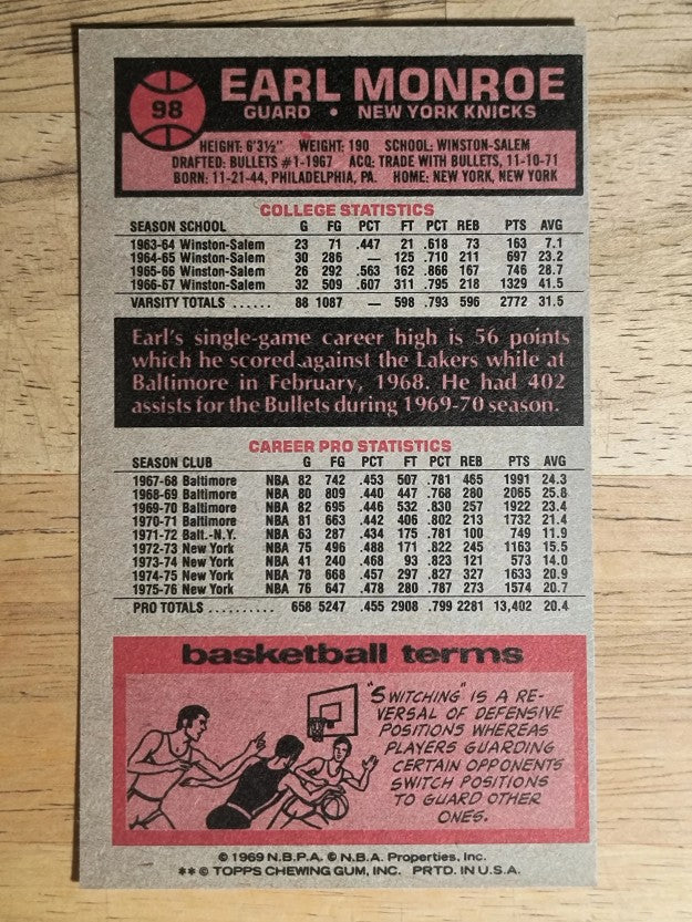 1976-77 Topps #98 Earl Monroe (NM)