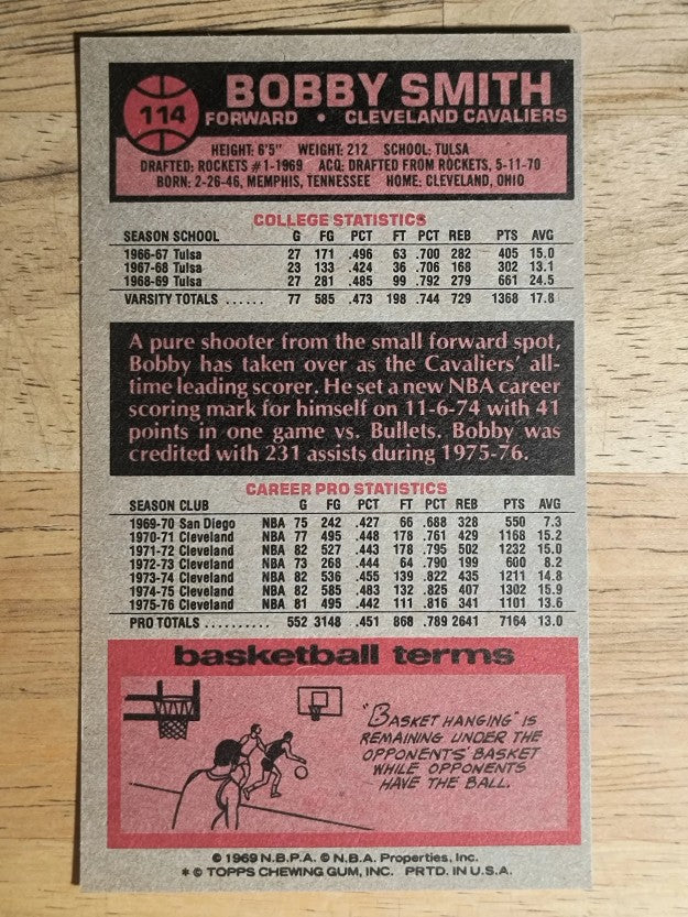 1976-77 Topps #114 Bobby Smith (EX)