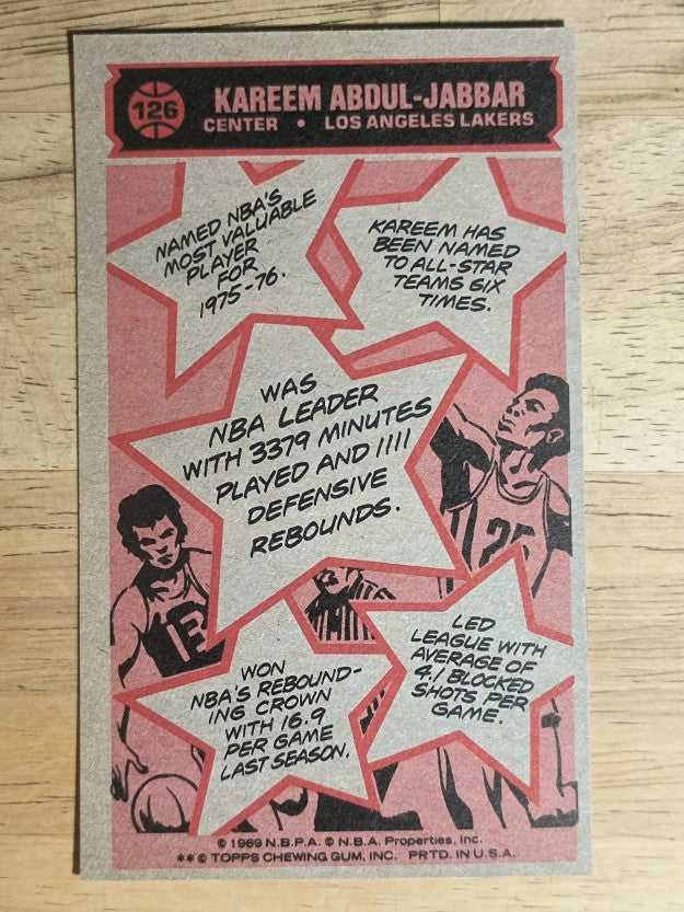 1976-77 Topps #126 Kareem Abdul-Jabbar AS (NM)