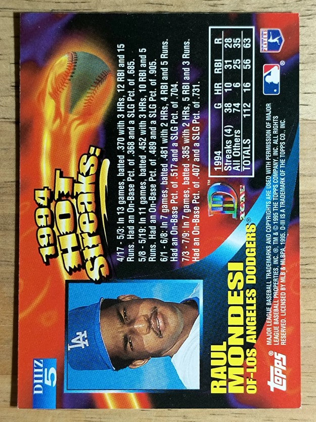 1995 Topps D3 Zone #5 Raul Mondesi