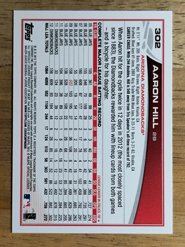 2013 Topps #302 Aaron Hill