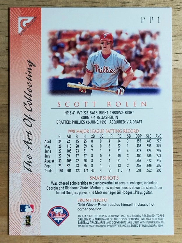 1999 Topps Gallery Previews #PP1 Scott Rolen